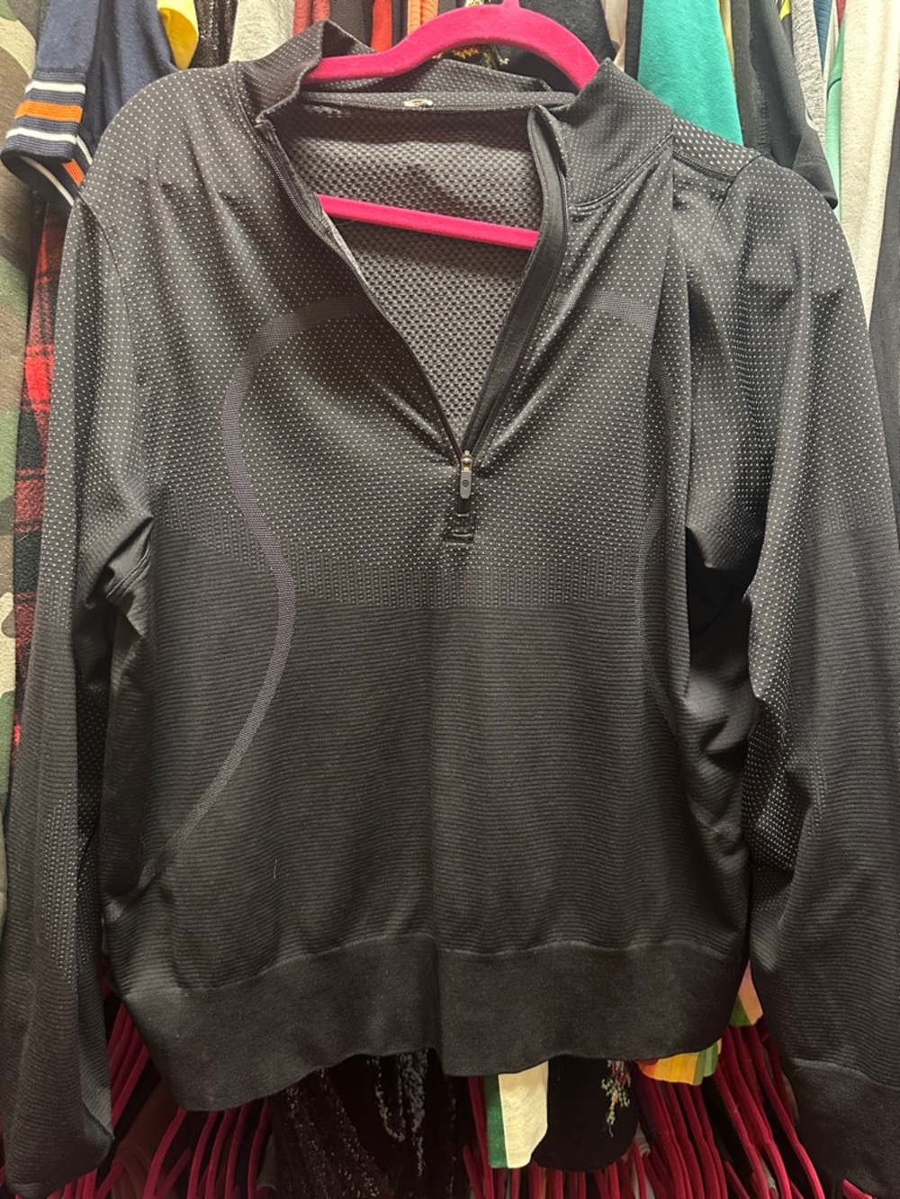 lululemon athletica Black Half-Zip Long Sleeve Top